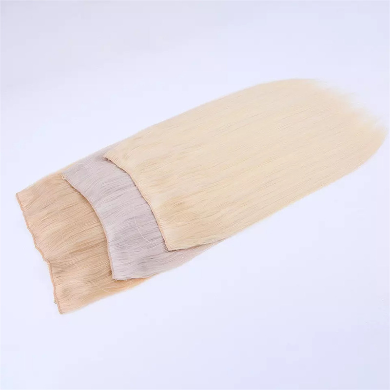 Straight Halo Clip Human Hair Extension Light Color Real Human Hair Salon Quality